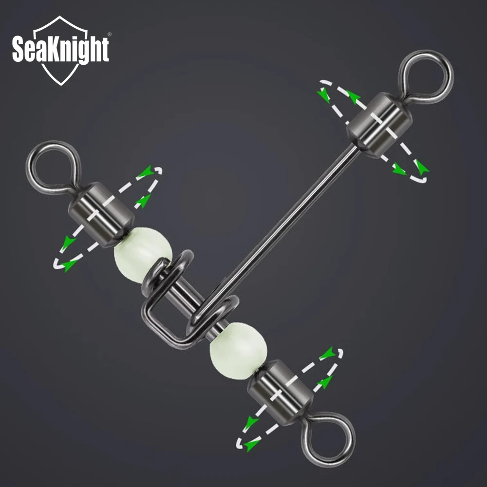 SeaKnight-conector de pesca de acero inoxidable, 10 unidades, giratorios de Metal, tres cabezales, anillos de conexión luminosos, giratorios de pesca en el mar, 2024 - imagen 2