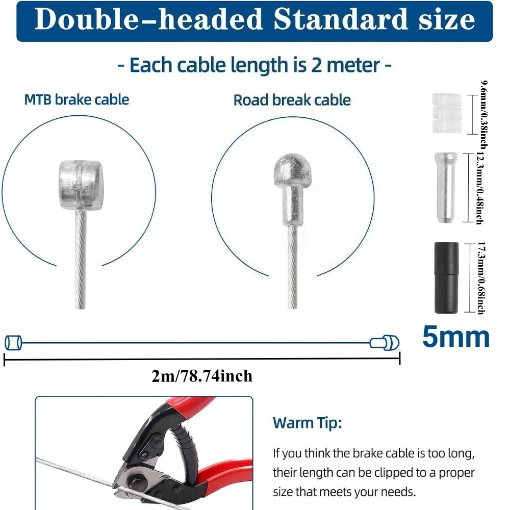Cables freno bicicleta doble cabezal universales para MTB y carretera
