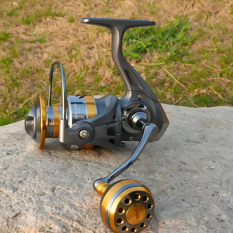 Carrete giratorio DEUKIO de metal – Para carpa y pesca en mar - imagen 4