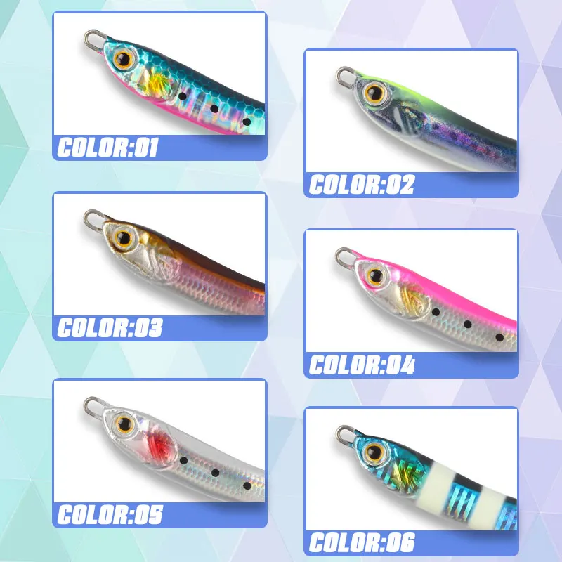 Señuelos de plantillas Magic Works, 15g, 20g, 30g, 40g, 80g, 100g, productos de pesca con plantilla de Metal, señuelo de trucha para equipo de pesca de mar, cebos de perca, Lucio - imagen 5