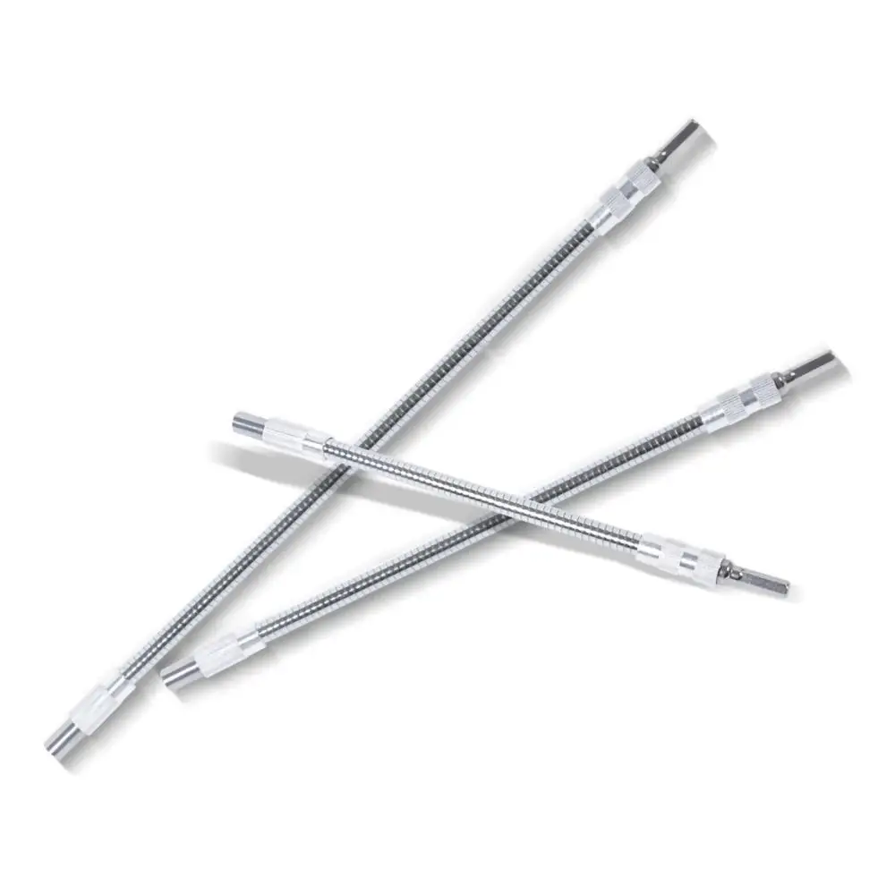 Destornillador de extensión de 1/4\" con portapuntas de eje flexible y enlace de conexión para extensión de destornillador electrónico