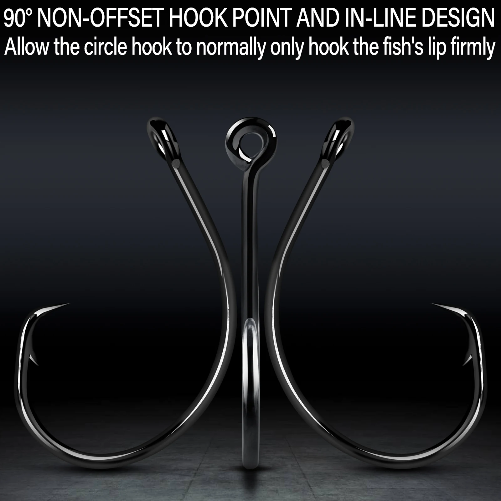 Ganchos circulares de pesca en línea, anzuelo de aparejo Pompano sin compensación, círculo de ojo cerrado, gancho de espacio ancho para lubina, tipo de pez Pan, 100 Uds. - imagen 3