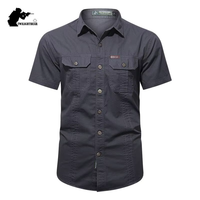 Camisa informal verano hombre – Algodón puro manga corta 5XL AF8808 - imagen 3