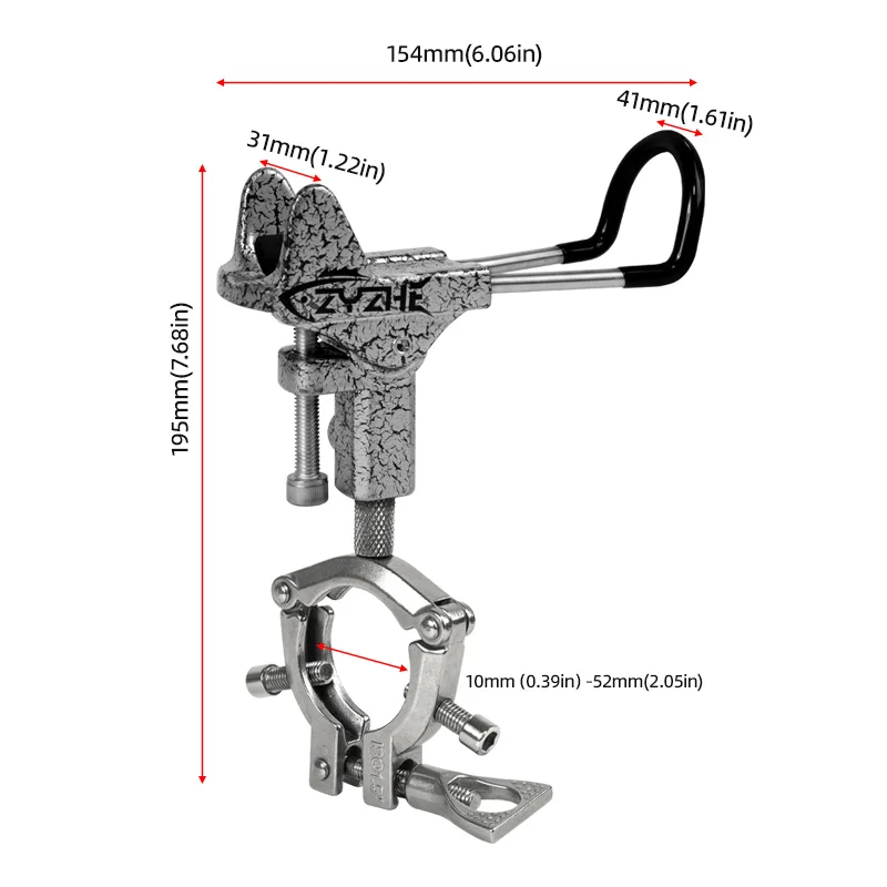 Soporte para caña de pescar ZYZ, herramientas de pesca de Metal, soporte para caña de pescar de barco/puente de alta resistencia, aparejos de soporte para caña de pescar de mar - imagen 4