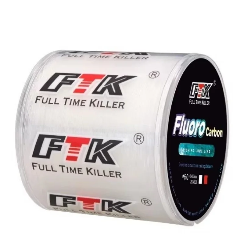 FTK-sedal de pesca con revestimiento de fibra de carbono, 300M, 0,14-0,5mm, 4,13LB-34,32LB, monofilamento, accesorios de línea de fluorocarbono