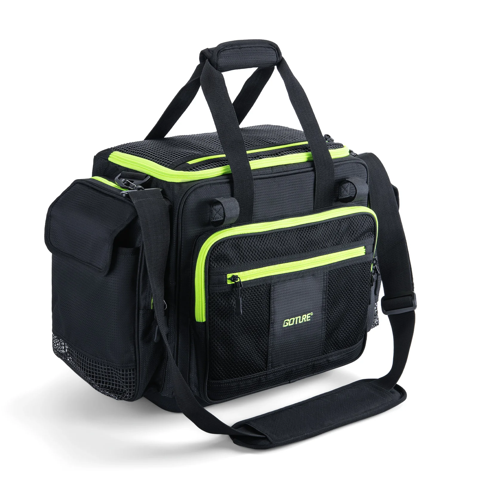 Goture-bolsa multifuncional impermeable para aparejos de pesca al aire libre, tela Oxford 600D, bolsa de almacenamiento de 48x31x35cm, bolsas portacanna de pescar