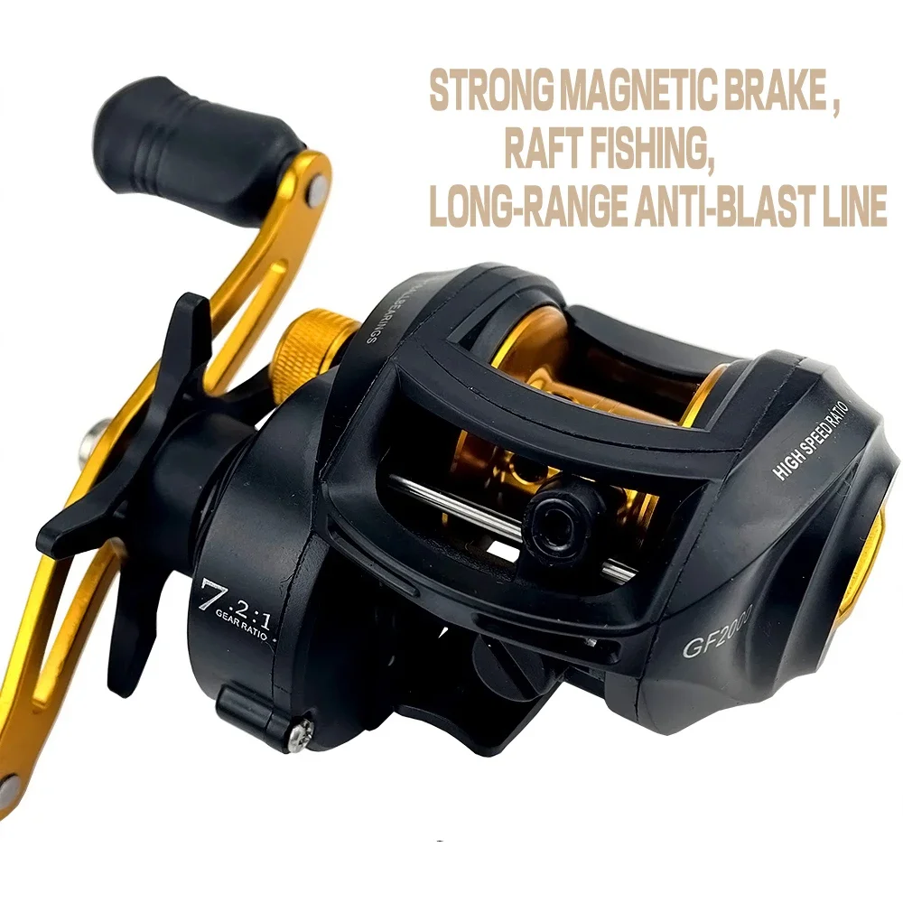 Ghotda-caña de pescar telescópica de carbono y carrete de Baitcasting, Kit de caña de pescar portátil de viaje, peso del cebo 10-30g - imagen 4