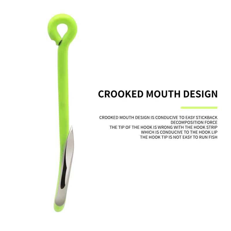 Anzuelos Chinu amarillo fluorescente ZYZ, acero rico en carbono, 13 tamaños, pesca en mar o agua dulce, anzuelos de punta compensada afilados - imagen 5