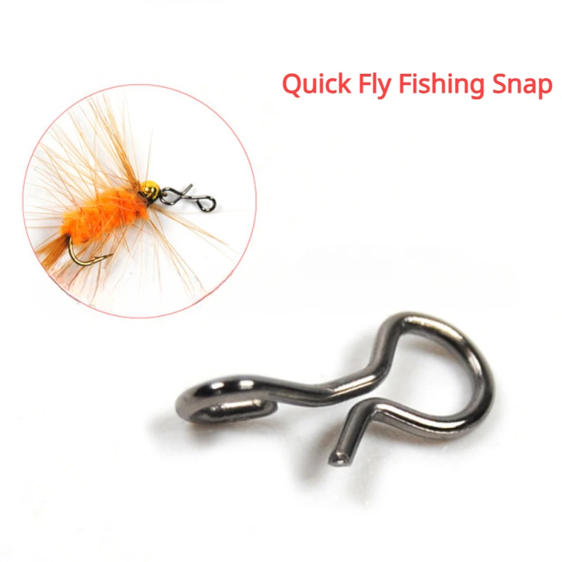 Señuelos de pesca con mosca, anzuelos de cambio rápido para moscas, cierre de acero inoxidable, broches negros, Clip de enlace, herramientas de pesca, 250 piezas - imagen 2
