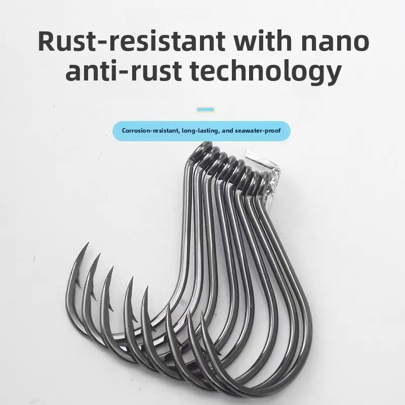 Juego de anzuelos de pesca KEARMMING con boca doblada y mango duradero para anzuelos de pesca resistentes a la corrosión para barcos y mar - imagen 5