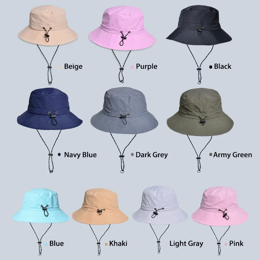 Impermeable UPF 50+ Sombrero para el sol Sombrero de cubo Protección UV Boonie plegable para mujeres Hombres Verano Ligero Senderismo Gorra al aire libre - imagen 4