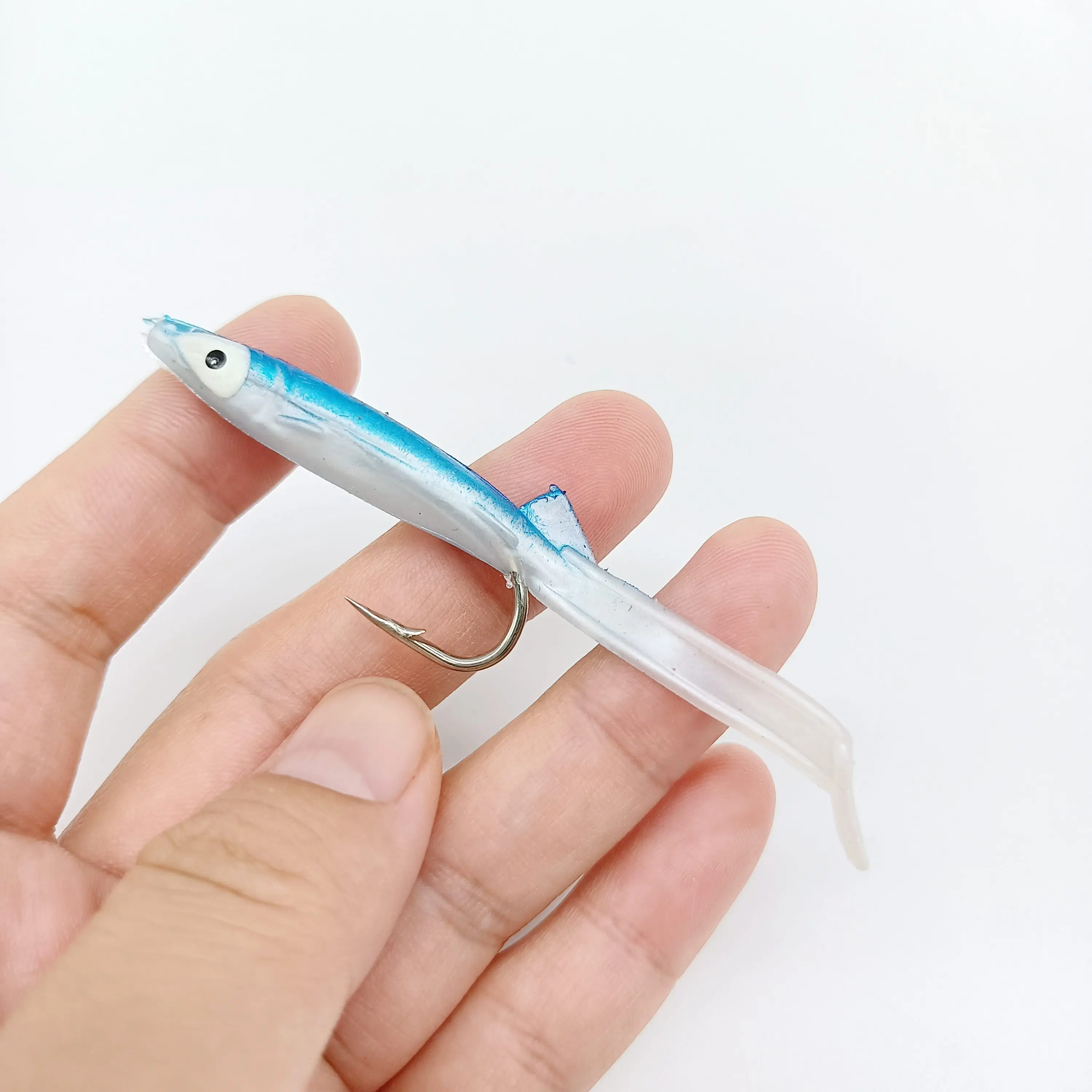 DUODUOYU 5 uds Anguila cebo de pesca de plástico suave 2,6g/80mm pequeño Isca de agua salada Artificial Crankbait aparejos de pesca blandos - imagen 2