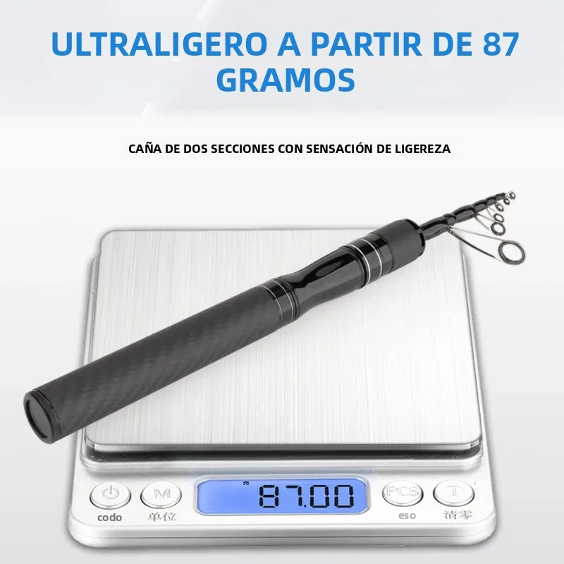 Caña telescópica Deukio Mini Shrink – Carbono ultraligero - imagen 3