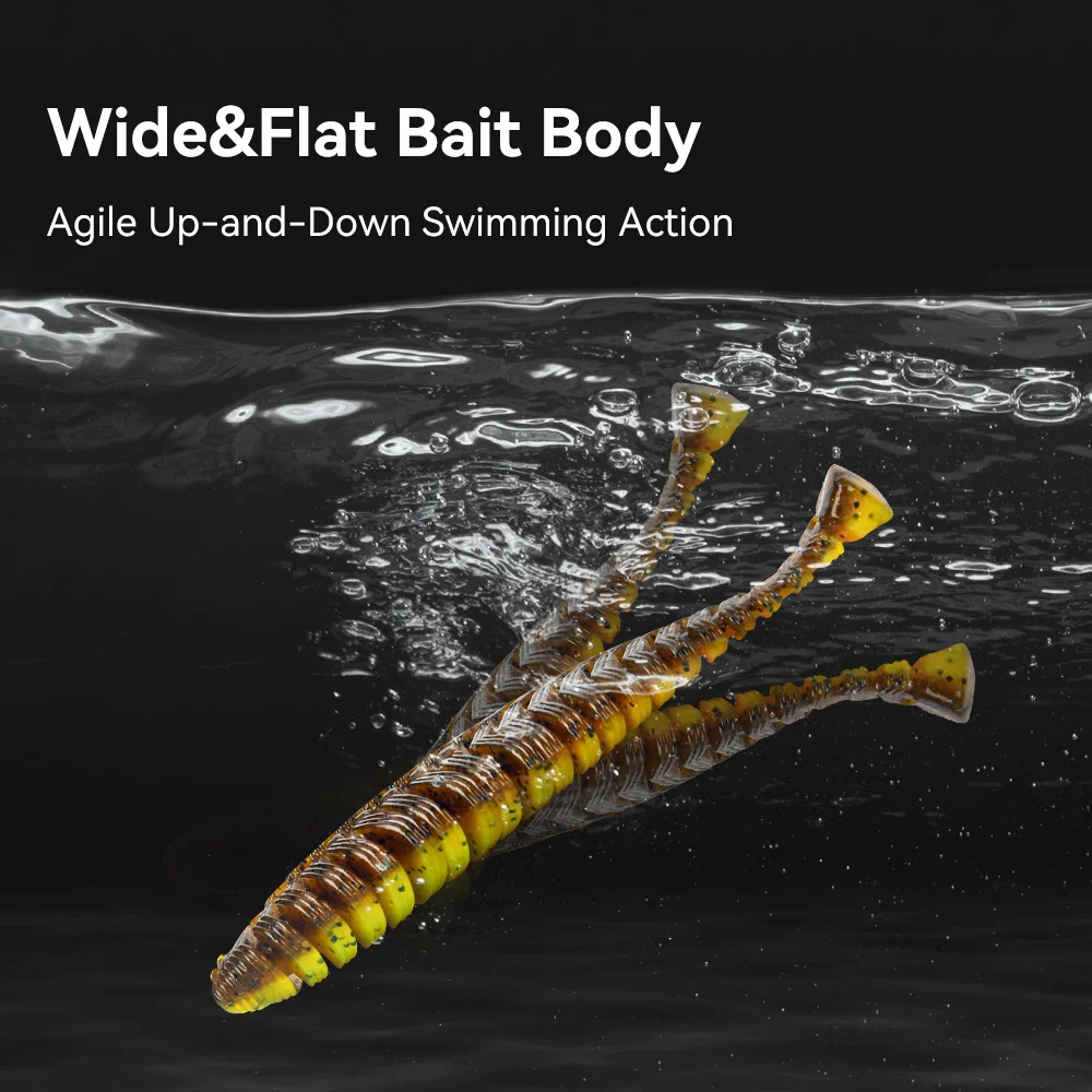 Kingdom-señuelo suave de PVC, 3 unidades/bolsa, 95mm, 12,5g, cebo suave para sábalo, olor añadido, cola en T Artificial, VIBE Swimbait para Lucio, pesca de lubina - imagen 5