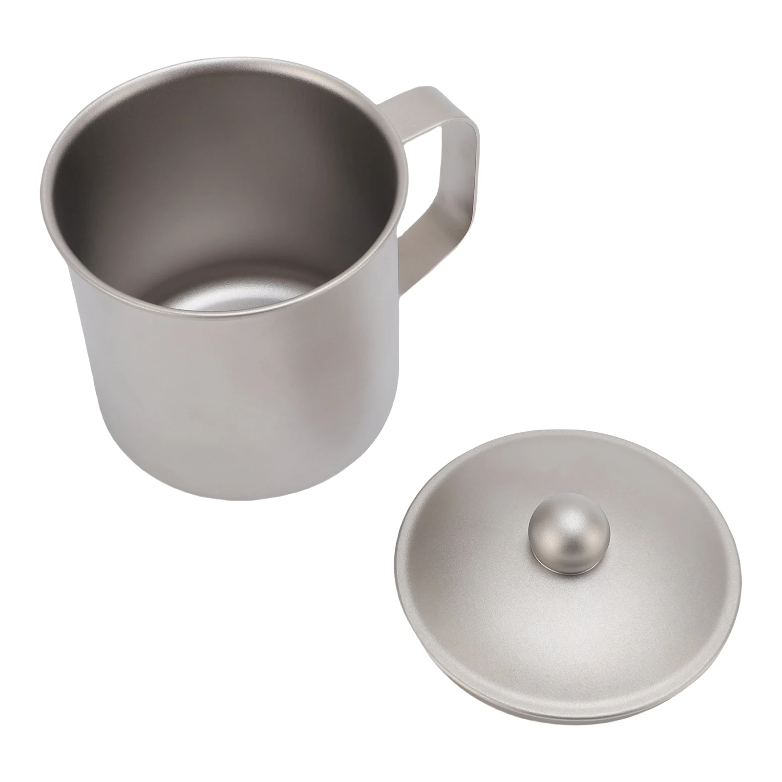 Taza de Camping, taza de Camping, taza de Ti pura de 360ml con tapa para agua al aire libre, taza de té y café para cocinar té, equipo de supervivencia - imagen 4