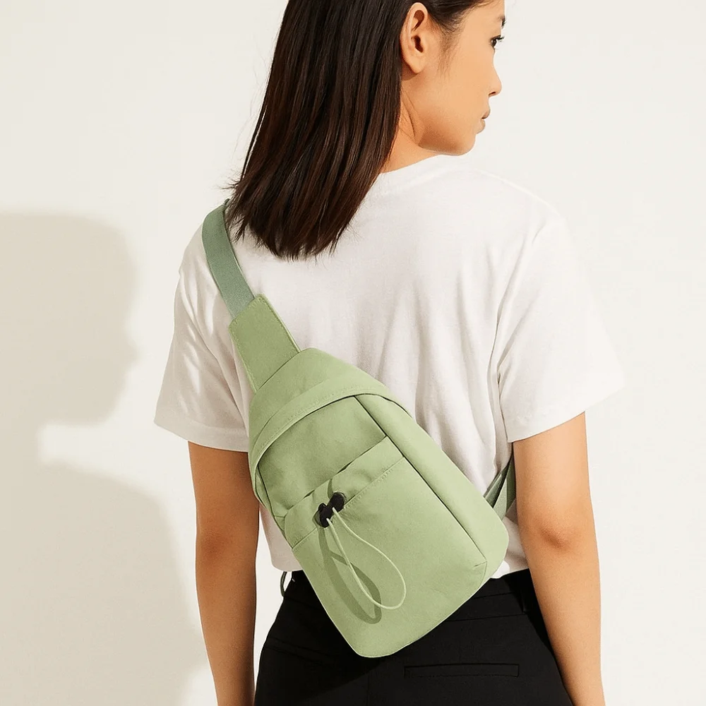Bolsos de nailon para mujer, bolso cruzado con cordón para teléfono móvil, bolso de hombro minimalista ligero para teléfono móvil