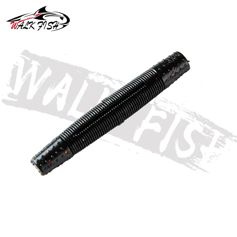 WALK FISH Stick gusano 4,3g 68mm 10 Uds Ned Rig suave TPR cebo flotante señuelo de pesca suave lubina carpa cebo Finesse señuelos artificiales - imagen 4