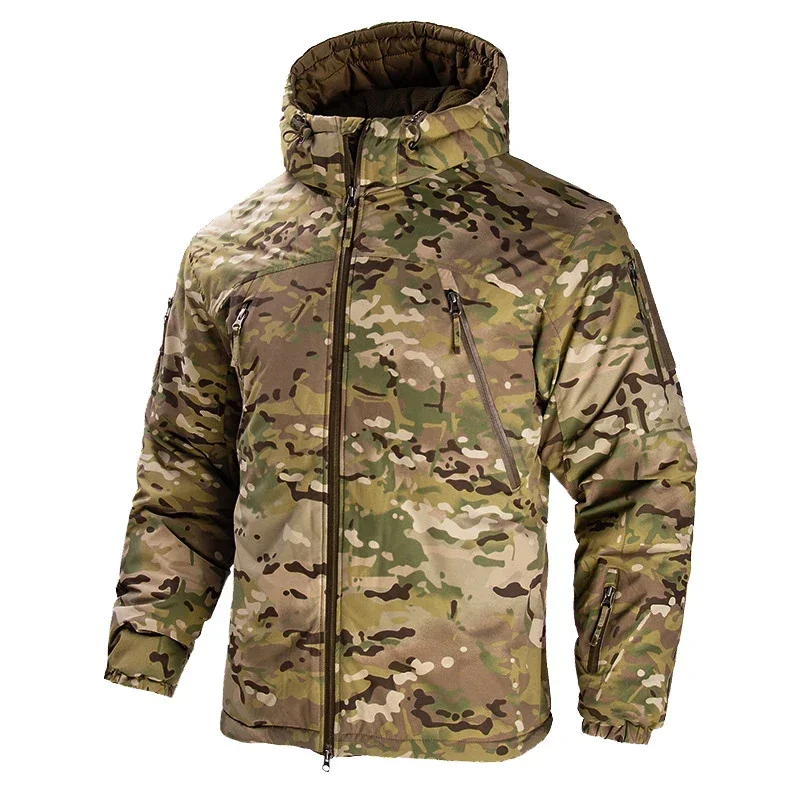 Chaquetas de invierno, Chaqueta táctica de algodón para hombre, ropa cálida a prueba de viento, abrigo de camuflaje para hombre, ropa gruesa para senderismo y acampada - imagen 2