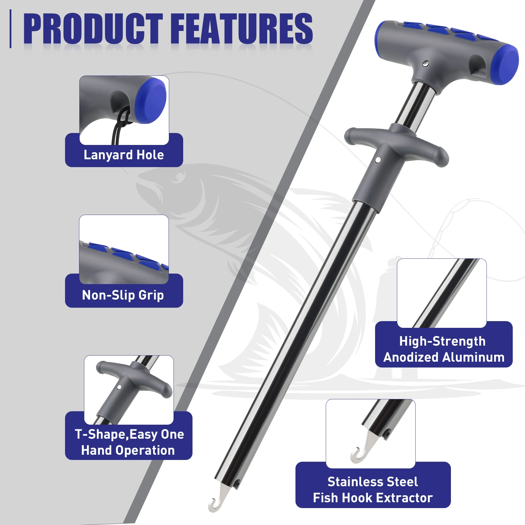 Booms Fishing XW20-desacoplador de anzuelos de tubo de aluminio portátil, Extractor de anzuelos de pesca, separador de anzuelos, aparejos de pesca - imagen 2