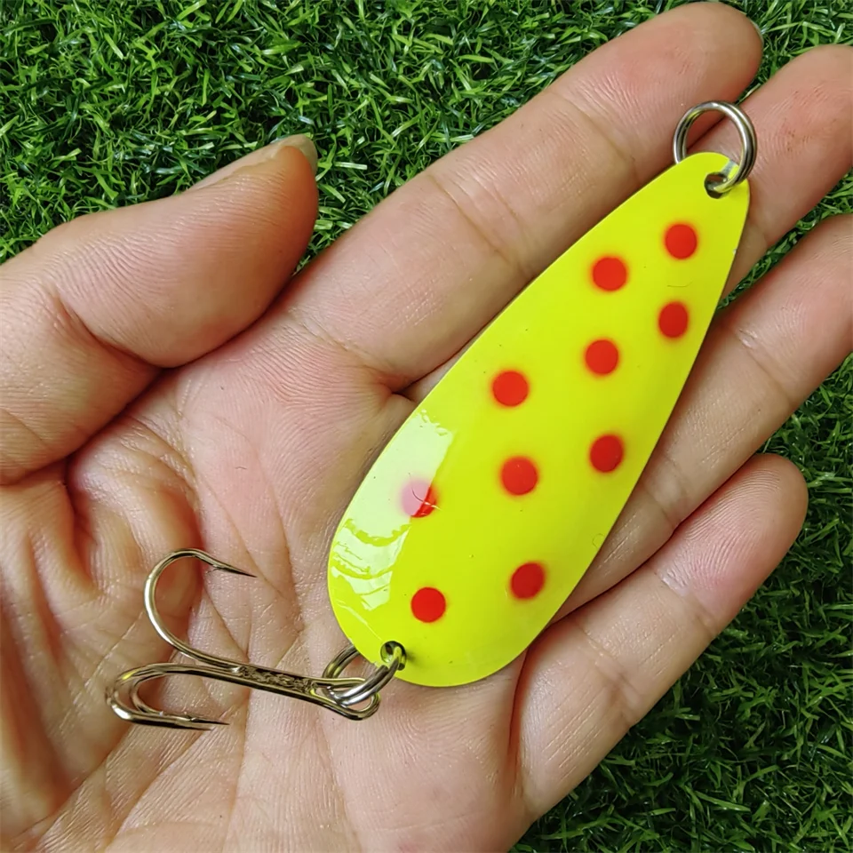 Señuelo de cuchara giratoria de piezas, cebos duros de Metal, lentejuelas artificiales, Swimbait, anzuelo triple, aparejos de pesca de trucha y Lucio, 27G, 19G, 1 unidad - imagen 3