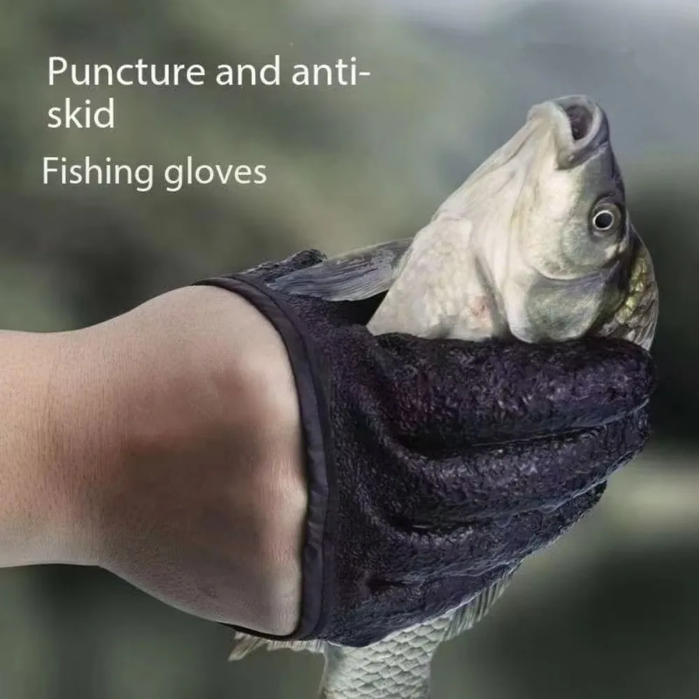 Guantes de pesca multifuncionales, antideslizantes, con dedos completos, para pescar, antipuñaladas, resistentes al desgaste, protegen la mano, 1 Uds. - imagen 2