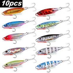 10 unids/lote plantillas de Metal fundido señuelo cuchara 10G - 30G 40G 50G Shore Casting Jigging pescado lubina señuelo de pesca aparejos de cebo Artificial