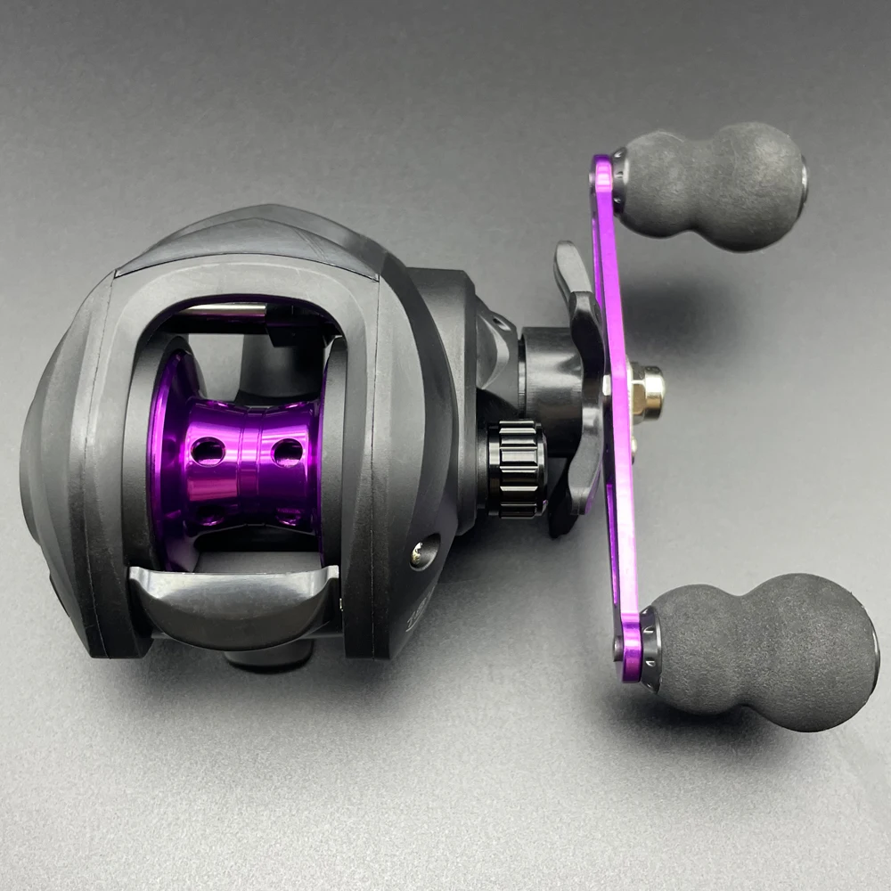 Carrete de pesca giratorio ultraligero ambidiestro con arrastre máximo de 8KG, relación de engranaje 7,2: 1, construcción de aleación de aluminio y PA, aluminio CNC - imagen 4