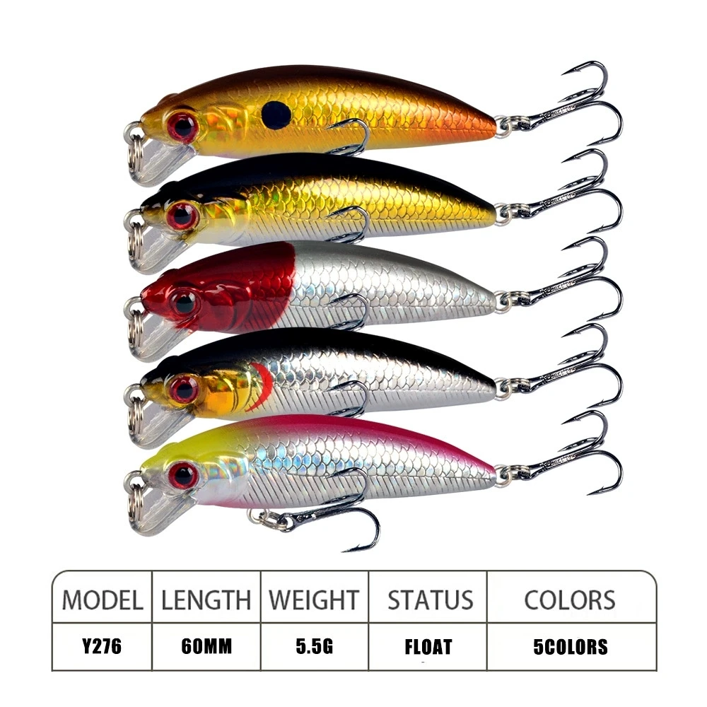 Señuelos de Pesca, 1 Uds., señuelo para trucha, 6cm, 5,5g, cebo para pececillos, Pesca con mosca, Pesca de carpa, señuelo de Pesca, Crankbait para Pesca - imagen 2