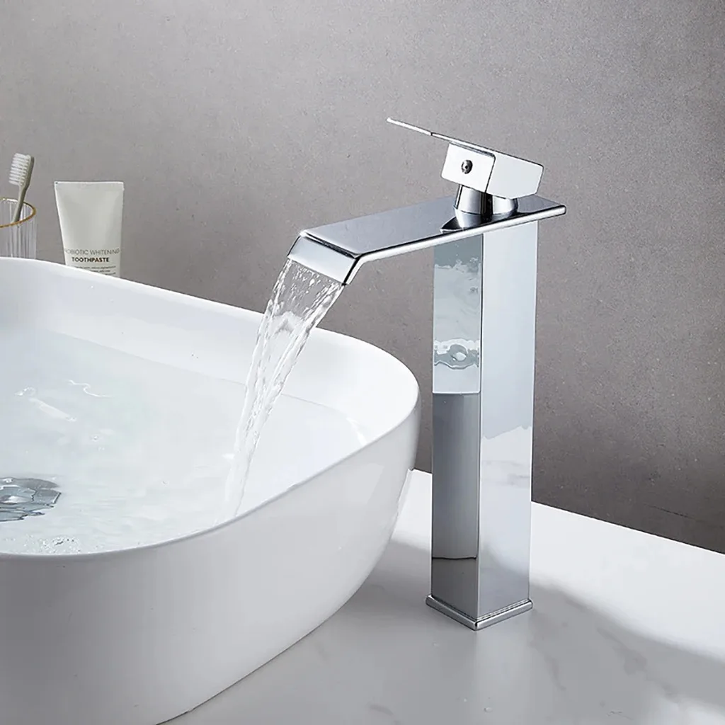 Grifo frío y caliente de cascada negra para encimera, lavabo, gabinete de baño, grifo de lavabo a prueba de salpicaduras, cocina - imagen 5