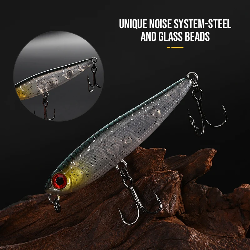 BLUX PUPPY-señuelo de pesca de superficie, 55mm, 3,8g, palo de lápiz Artificial, lubina de agua dulce, andador de plástico, equipo de cebo duro para perro - imagen 5