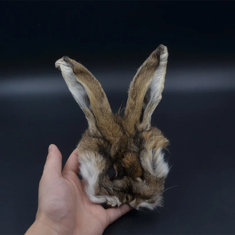 Mascarilla de conejo con orejas, materiales para atar moscas de ninfa, oreja de liebre, pelos protectores manchados, dopelación de piel de conejo, moscas de trucha, 2 uds. - imagen 5