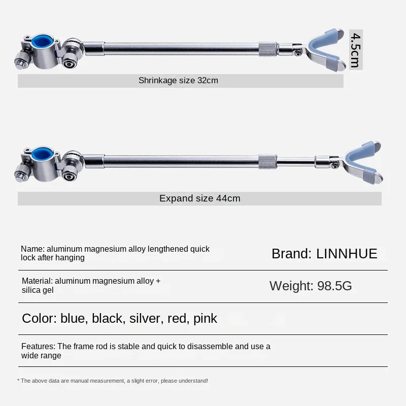 Accesorios de batería LINNHUE, soporte colgante trasero, soporte para caña de pescar, puntal multifuncional, aleación de aluminio y magnesio - imagen 3