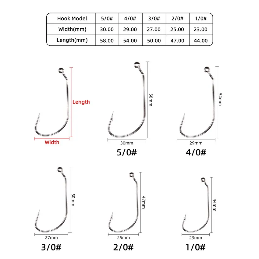 Juego de anzuelos de pesca de acero al carbono, anzuelos de manivela ancha, señuelo de gusano suave, púas, aparejos de pesca de carpa, 10 unidades por caja - imagen 2