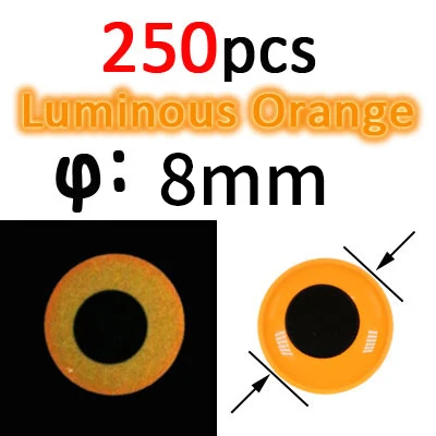 250pcs orange 8mm