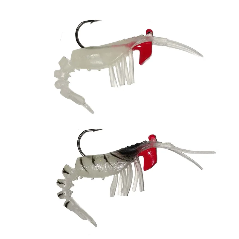 Señuelo de camarón de simulación suave, anzuelo de pesca, aparejos de pesca, señuelos artificiales de 7g/13g/18g, Wobblers de cebo para curricán, 5 piezas - imagen 5