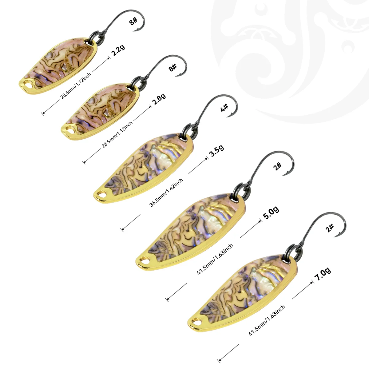 WATERBOY 1 Uds 2,2g 2,8g 3,5g 5,0g 7g señuelo cuchara de cobre nuevo diseño cebo de Metal - imagen 2