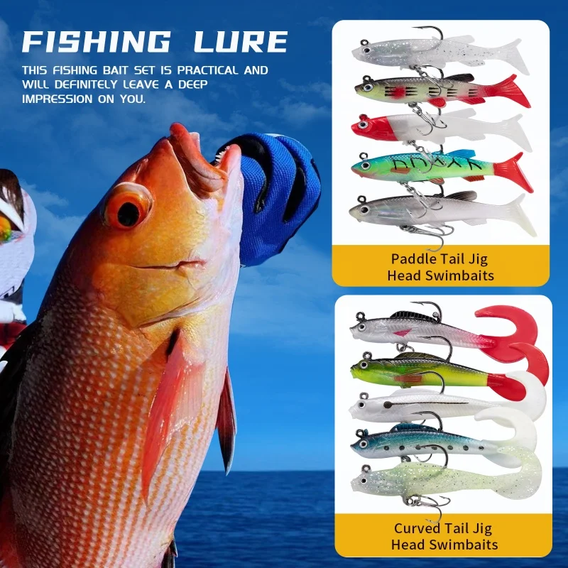 Juego de Señuelos de Pesca de piezas, Kit de cebo de silicona suave para agua dulce, Wobbler Artificial, plantilla de Metal, cucharas, anzuelo, accesorios de pesca, 350 - imagen 4