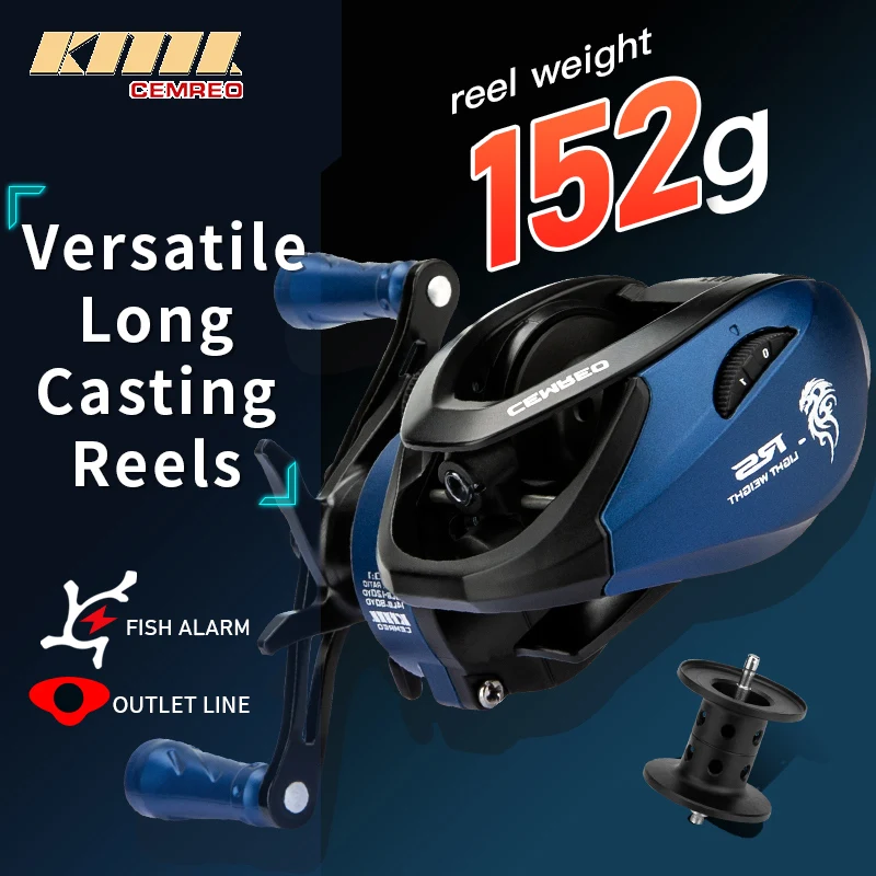 Carrete de pesca de fundición de cebo, freno magnético de arrastre de 7kg, relación de engranaje 7,0:1, aparejos de pesca ultraligeros, pesca de carpa, trucha y lubina, modelo RS-BL