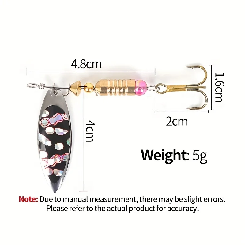 10 unids/lote señuelo giratorio cuchara de Metal 4 a 9g Spoonbait Crankbaits Wobblers de pesca para Lucio conjunto de ganchillo aparejos de cebo - imagen 5
