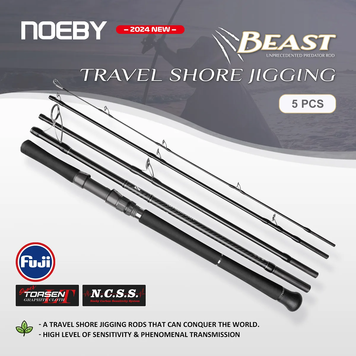 Caña Noeby Beast Travel 5 secciones Shore Jigging