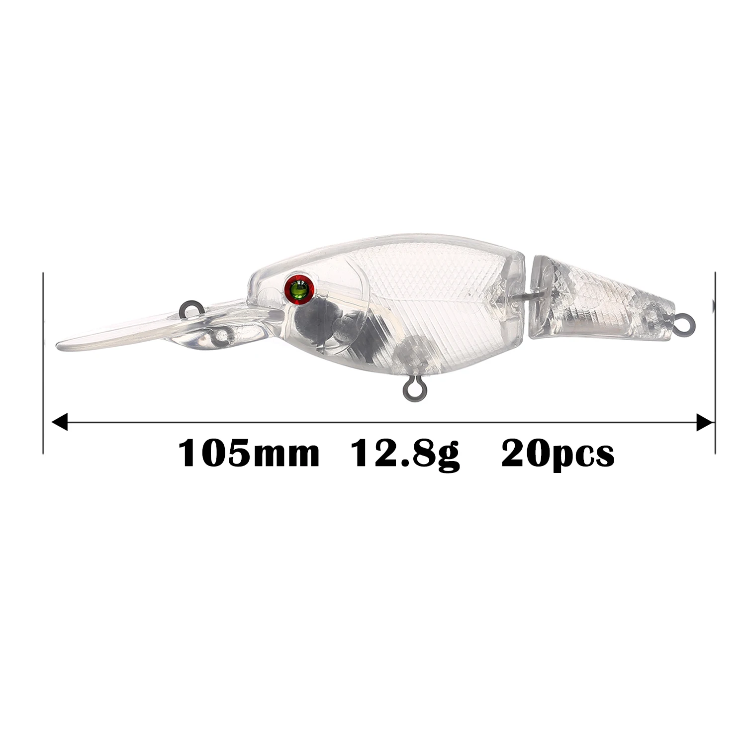 Señuelos swimbait articulados sin pintar embrión transparente topwater - imagen 2