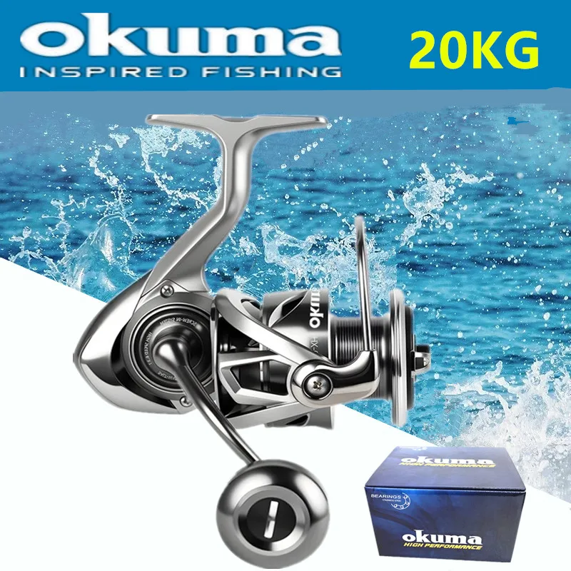 Okuma Rueda de metal de desplazamiento de pesca sin inversión 20 kg arrastre 7 + 1BB alto rendimiento 1000-7000 - imagen 3