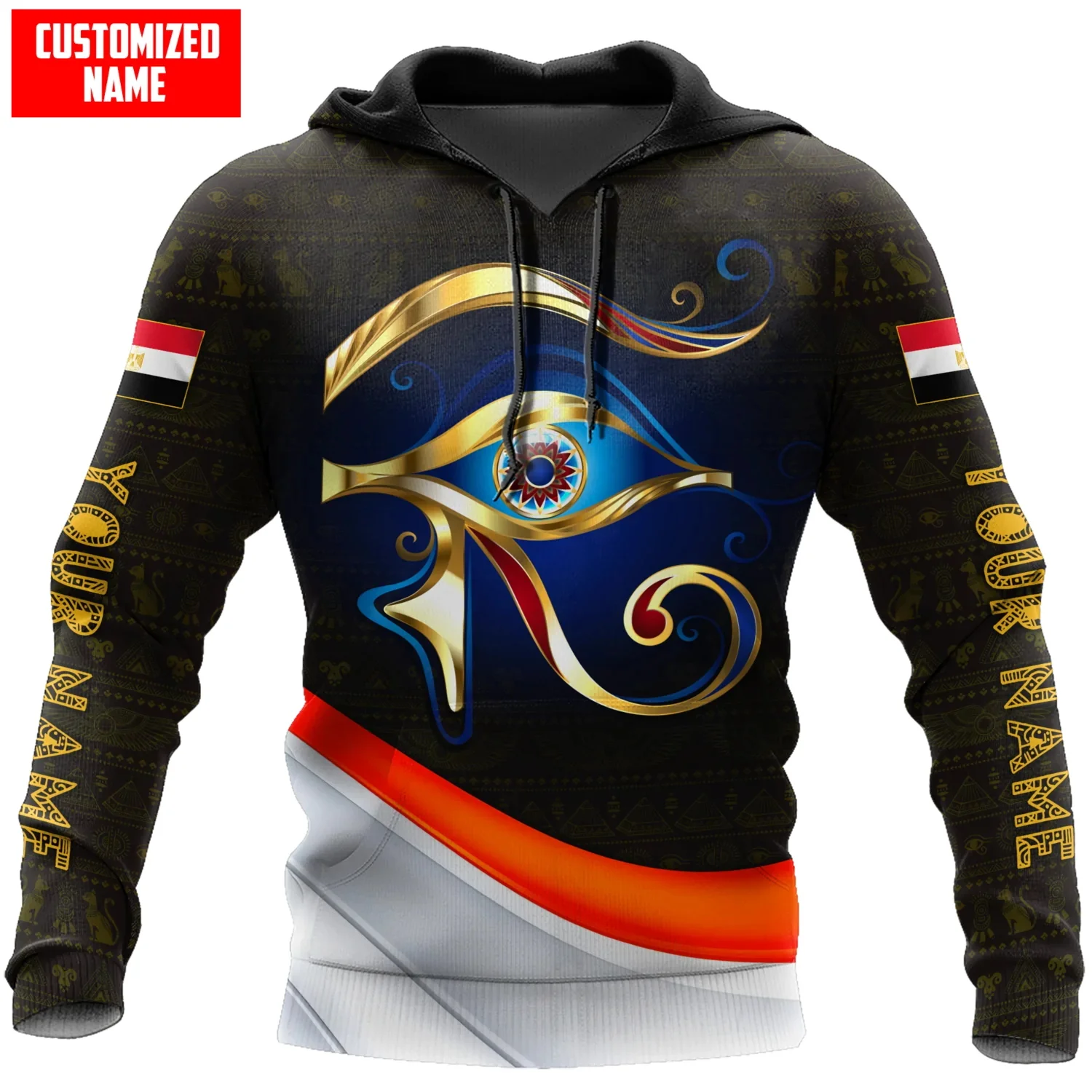 Sudadera con capucha y sudadera con estampado 3D de Ojo de Horus Egipto para hombre, sudaderas con capucha con cremallera Unisex, chándales informales KJ933