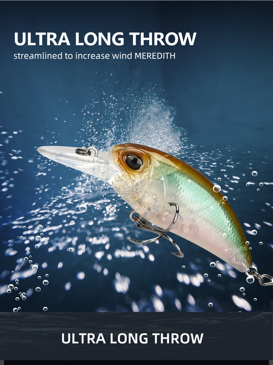 Detalle del señuelo MEREDITH con ojos 3D y ganchos de alta calidad