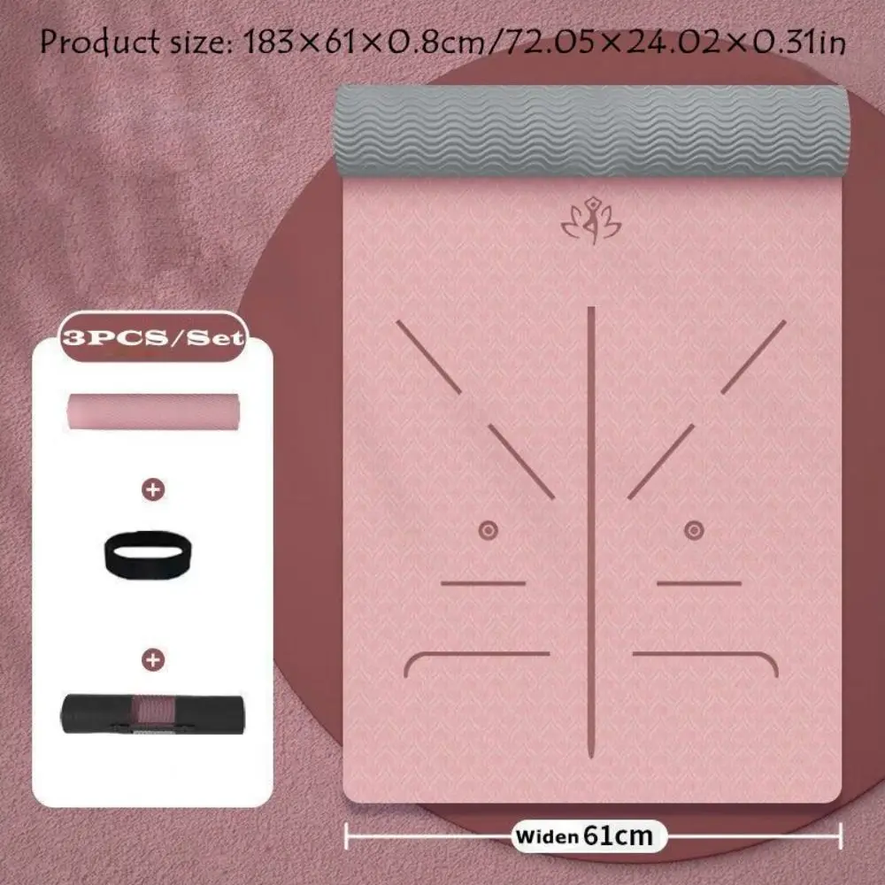Estera de yoga TPE rosa y gris con textura antideslizante
