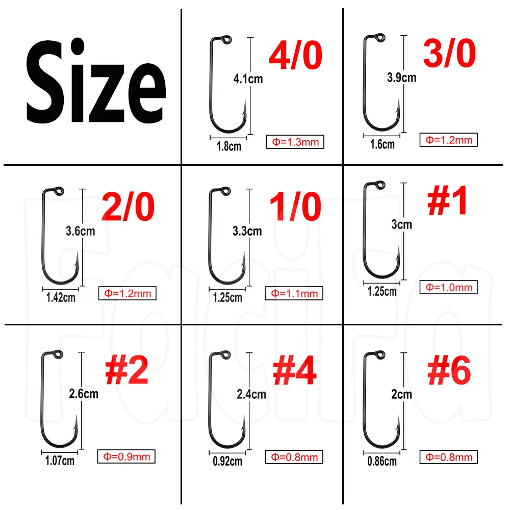 100 Uds. Plantilla de 90 grados para atar moscas, alambre fuerte, anzuelo de agua dulce y salada, plantilla de pesca Aberdeen, tamaño 6 4 2 1 1/0 a 4/0 # - imagen 2