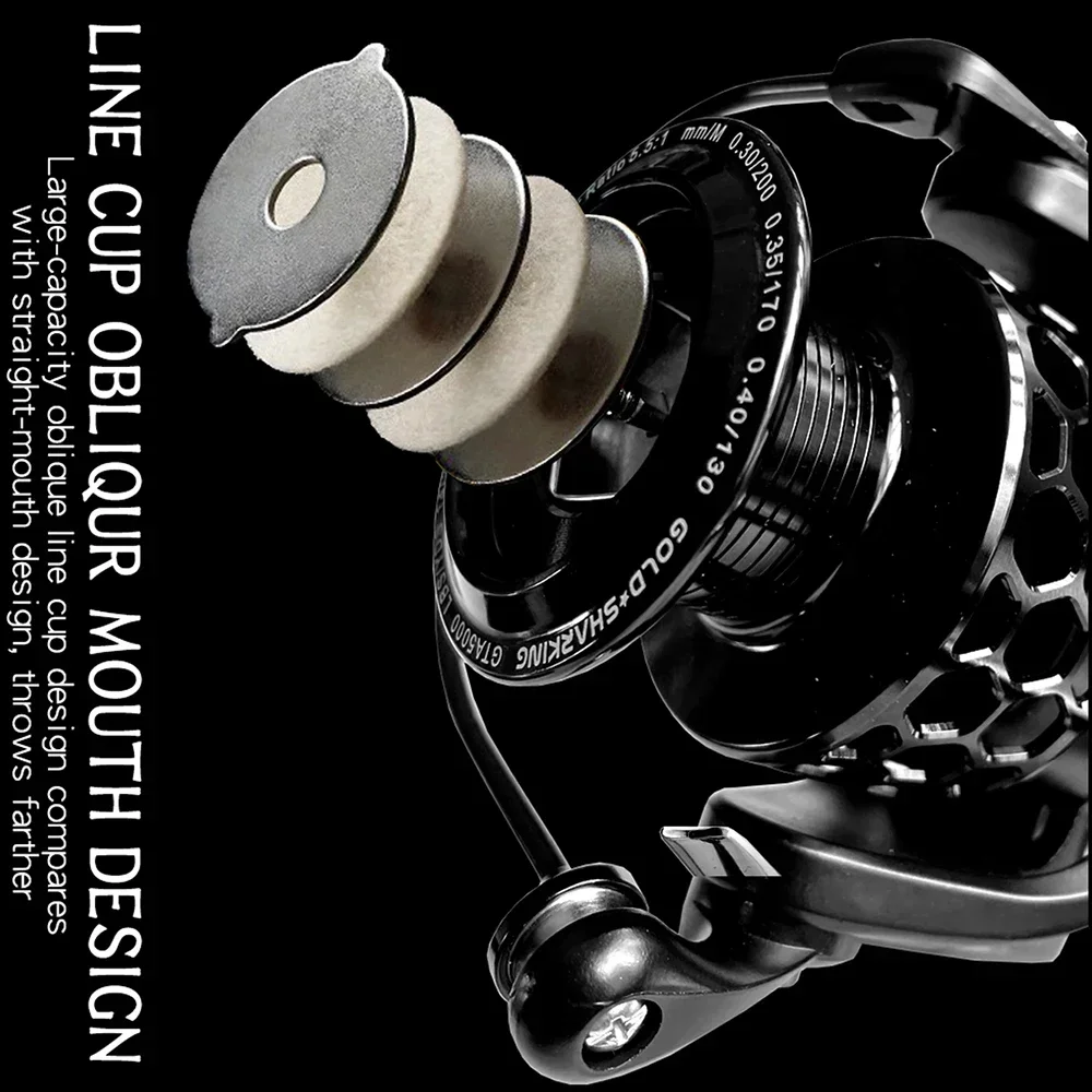 Carrete giratorio de Metal profundo para pesca en agua salada, accesorio de arrastre máximo de 12kg, 5,5: 1/4, 7:1, calidad Premium, GTA1000-7000Series - imagen 4