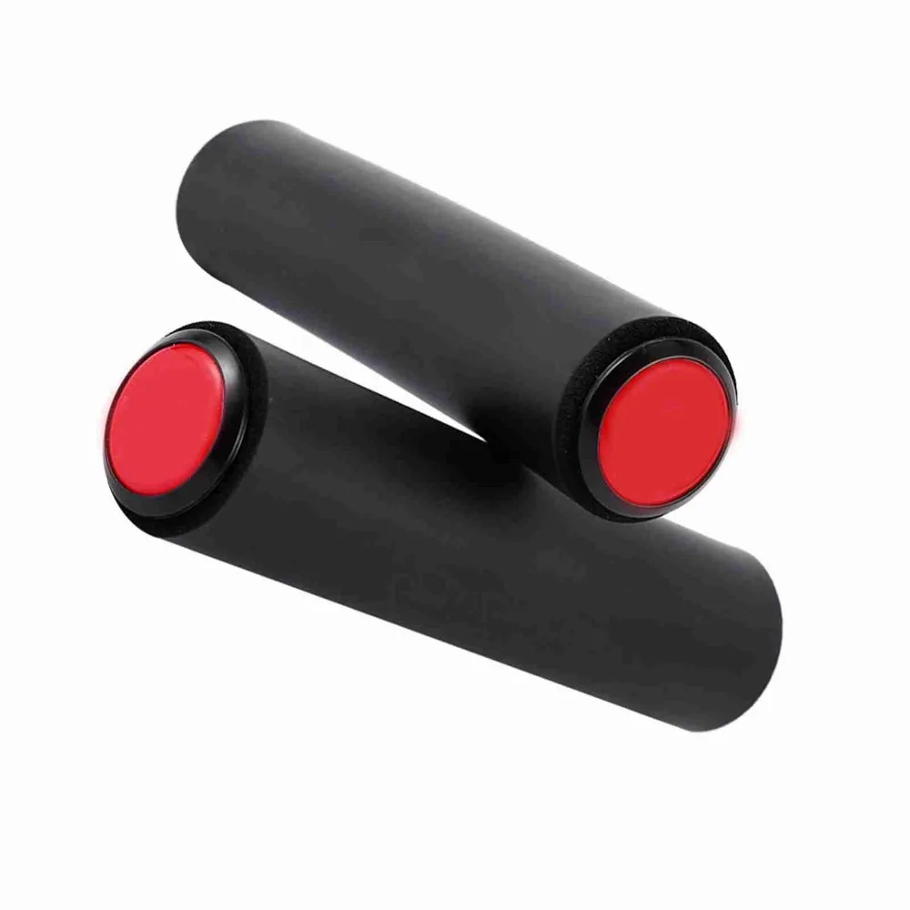 1 par de cubiertas de silicona para mango de bicicleta, empuñadura de manillar ergonómica a prueba de golpes, súper ligera con tapones finales, empuñaduras de ciclismo - imagen 2