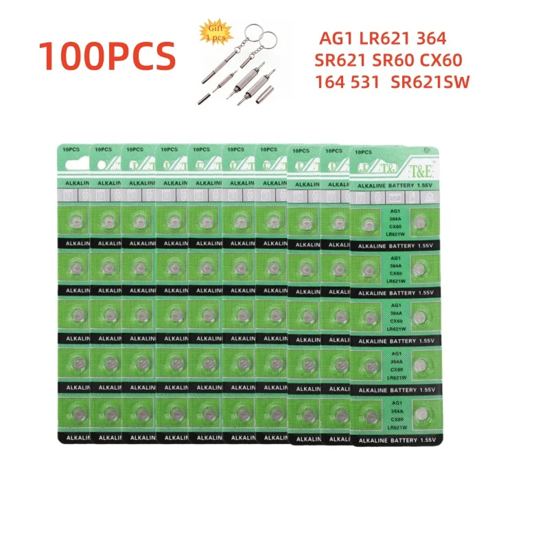 Pila botón AG1 LR621 1,5V alcalina compatible SR621 para reloj - imagen 2