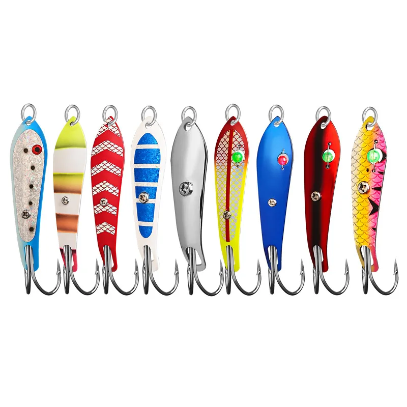 Anzuelos dobles de Metal, cebo en forma de cuchara, pesca en tren con señuelo, pesca en los mares altos, pesca de trucha, Bar, pesca de entrenamiento - imagen 4